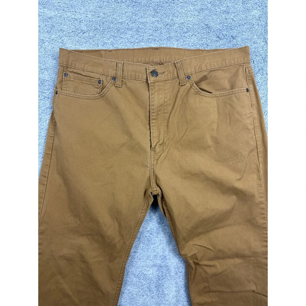 Levis‎ 505 Regular Fit Pants Mens 38x32 Brown Straight Leg Twill Trousers 9388